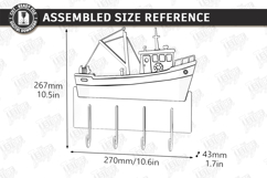 Wooden Coastal Wall Hooks Rack Laser Cut | 3D Layered Ocean Product Image 2