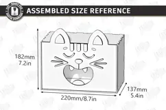 Funny Tissue Box Laser Cut | Cute Cartoon Animal | Cat SVG Product Image 2
