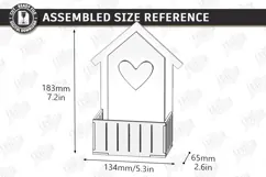 Valentine's Day Planter Holder Laser Cut | Flower Box SVG Product Image 2