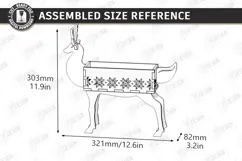 Christmas Reindeer Planter Decor Laser Cut | 3D Reindeer Product Image 2
