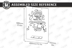 Coffee Mug and Wine Glass Holder Laser Cut | Wall Decor SVG Product Image 2