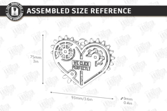 Mechanical Heart Keychain Laser Cut | Moving Gear Heart SVG Product Image 2