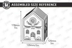 3D Christmas Gingerbread House Laser Cut | Christmas House Product Image 3