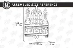 3D Wooden Gothic Display Shelf Laser Cut | Wall Decor | CNC Product Image 2
