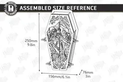 Wooden Halloween Coffin Candy Box Laser Cut | 3D Treat Box Product Image 3