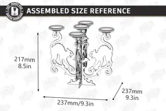 Halloween Wooden Candle Holder Laser Cut | Gothic Candelabra Product Image 2