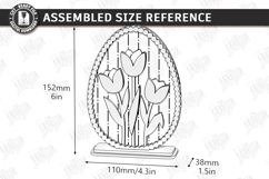 Easter Egg Shelf Sitter Laser Cut | Floral and Bunny SVG Product Image 2