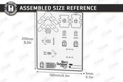 3D Christmas House Ornament Laser Cut | Christmas Village Product Image 2