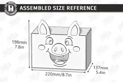 Funny Tissue Box Laser Cut | Cute Cartoon Animal | Pig SVG Product Image 2