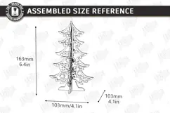 3D Christmas Tree Laser Cut | Tabletop Christmas Decor Laser Product Image 2