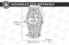 Wooden Halloween Coffin Candy Box Laser Cut | 3D Treat Box Product Image 3