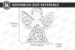 Wooden Angel Night Light Laser Cut | 3D Layered Christmas Product Image 2