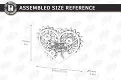 Mechanical Heart Keychain Laser Cut | Moving Gear Heart SVG Product Image 2