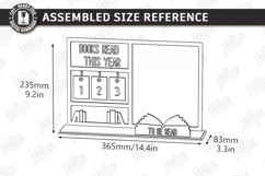 Books Read Tracker SVG - Personalized Wooden Book Counter Product Image 18