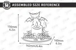 Halloween 3D Miniature Cloche Scenes Laser Cut | Bat Laser Product Image 2