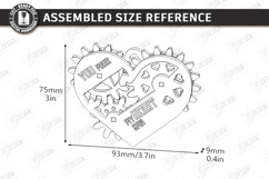 Mechanical Heart Keychain Laser Cut | Moving Gear Heart SVG Product Image 2