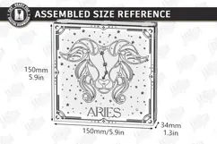 Zodiac Sign Night Light Laser Cut | Aries Light Box Laser Product Image 2