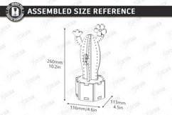 3D Wooden Cactus Laser Cut | Standing Succulent Desk Decor Product Image 2