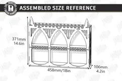 3D Wooden Gothic Display Shelf Laser Cut | Gothic Shelf |CNC Product Image 2