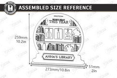 3D Layered Retro Book Tracker Laser Cut | Reading Goal SVG Product Image 2