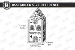 3D Christmas Gingerbread House Laser Cut | Christmas House Product Image 3