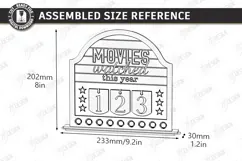 Movie Tracker Laser Cut | Movies Watched Counter |Home Decor Product Image 2