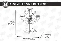 Halloween Wooden Candle Holder Laser Cut | Gothic Candelabra Product Image 2