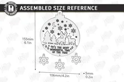 3D Wooden and Acrylic Christmas Tree Ornament Laser Cut |CNC Product Image 2