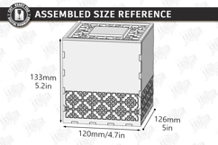 Decorative Modular Wooden Storage Box Laser Cut | Patterns Product Image 2