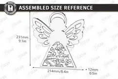 Wooden Angel Night Light Laser Cut | 3D Layered Christmas Product Image 2