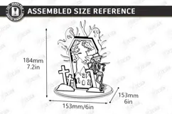 Halloween 3D Miniature Cloche Scenes Laser Cut | Witch Laser Product Image 2