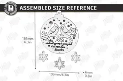 3D Wooden and Acrylic Christmas Tree Ornament Laser Cut |CNC Product Image 2