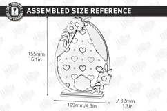 Easter Egg Shelf Sitter Laser Cut | Floral and Bunny SVG Product Image 2