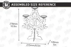 Halloween Wooden Candle Holder Laser Cut | Gothic Candelabra Product Image 2