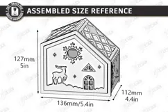 3D Christmas Gingerbread House Laser Cut | Christmas House Product Image 3