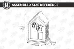 3D Lantern House Laser Cut | Wood and Acrylic Night Light Product Image 2