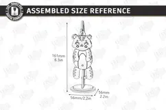 Wiggly Animal Laser Cut | Swinging Animal Figurine | Tiger Product Image 2