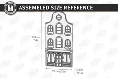 Miniature Village Blocks Toy Laser Cut | Town House Product Image 2
