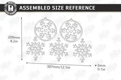 Wooden 3D Christmas Ornament Laser Cut | 3D Pendant Decor Product Image 2