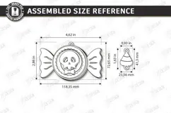 Halloween Hanging Ornament Laser Cut | 3D Layered Keychain Product Image 2