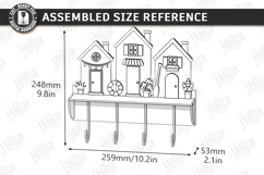 Wooden Coastal Wall Hooks Rack Laser Cut | 3D Layered Ocean Product Image 23