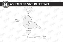 Bird Hanging Decor Ornament Laser Cut | 3D Floral Decor |CNC Product Image 2