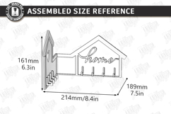 Corner Key Holder Rack Laser Cut | Wall Decor | Home Decor Product Image 2