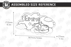 Personalized LED Cloud Night Light - Layered Baby Name SVG Product Image 3