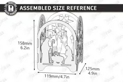 Wooden Nativity Lantern Laser Cut | 3D Christmas Night Light Product Image 2
