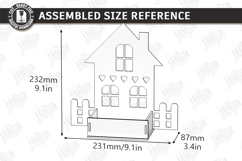 House Shaped Organizer Laser Cut | Desktop Storage Tray SVG Product Image 2