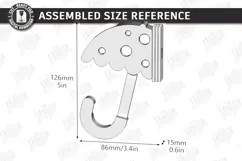 Wooden Wall Hooks Laser Cut | Plywood Umbrellas Wall Hook Product Image 4