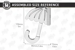 Wooden Wall Hooks Laser Cut | Plywood Umbrellas Wall Hook Product Image 5