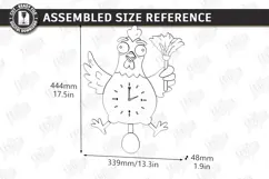 Wooden Cock Pendulum Wall Clock Laser Cut | Kids Laser | CNC Product Image 2