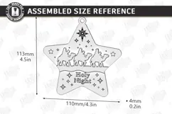 3D Wooden and Acrylic Christmas Tree Ornament Laser Cut |CNC Product Image 2